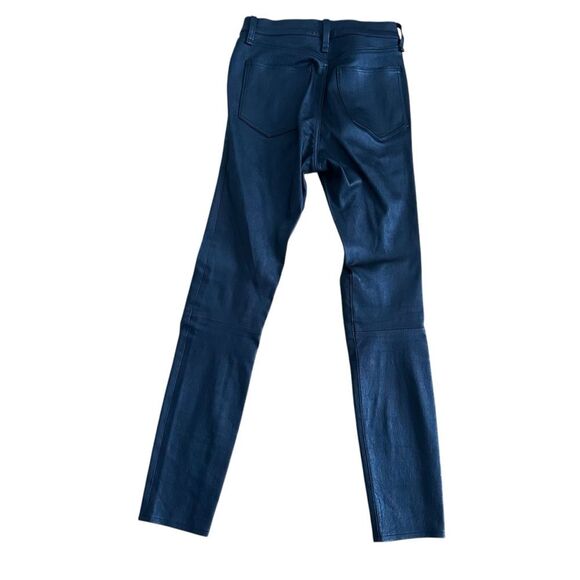 Veronica Beard Kate Mid-rise 100% Leather Skinny Jeans  Pants Black Size 26 - Picture 10 of 11